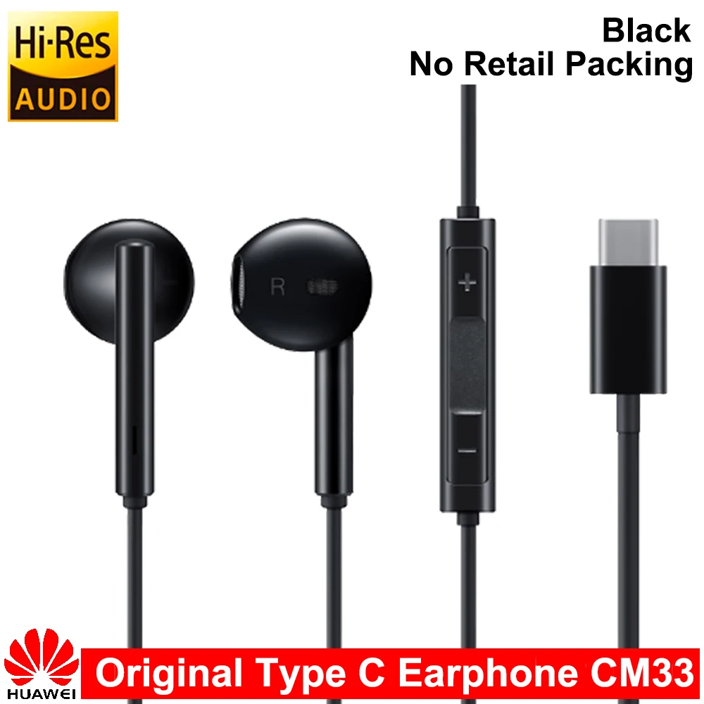 riginal Huawei Classi Earphone CM33 Type C Earphone With Mic Volume Control For Mate 10 Pro P20 Por P30 P30 Pro XIAOMI MI 9 MIX2 