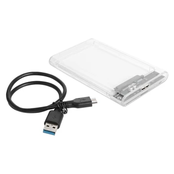 

Transparent 2.5" HDD Enclosure SATA to USB3 Portable Clear Hard Drive Disk SSD Supports UASP SATA III Tool-Free Design