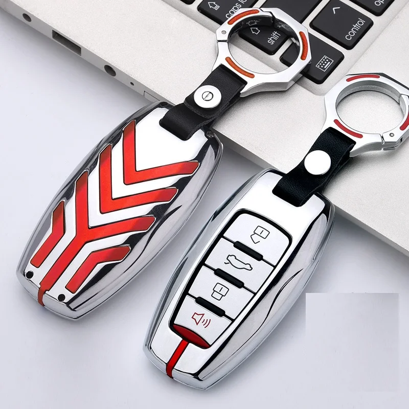 Zinc alloy Key Case Key Cover for Great Wall Haval Coupe H7 H8 H9 GMW H6 Samrt Cover Color Stripe Remote Fob Shell Case Keychain