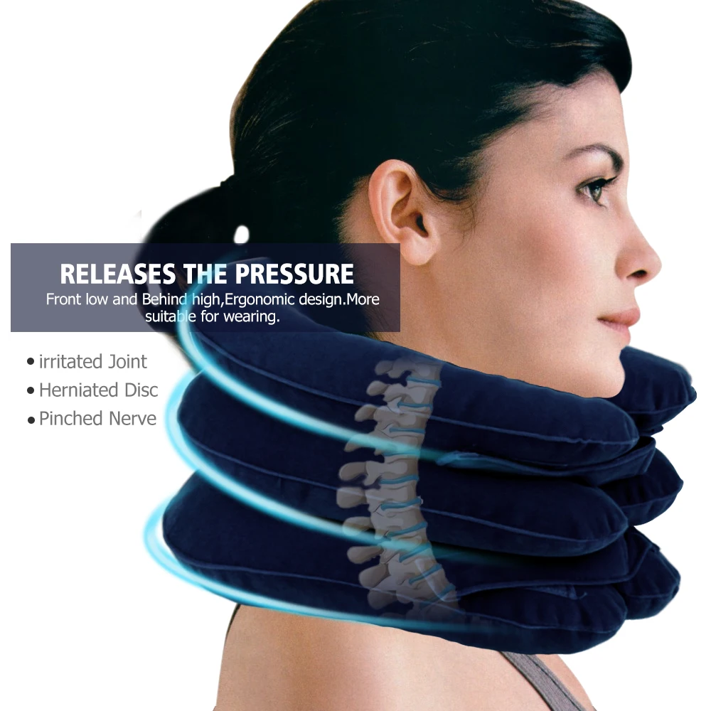 3 Layer Air Cervical Inflatable Neck Therapy Traction Device Pain Relief Manual Joint Health Care Massager