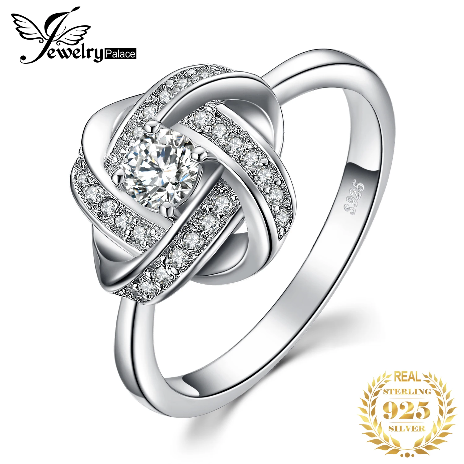 JewelryPalace мельница переплелись 0.6ct кубического циркония кольцо стерлингового