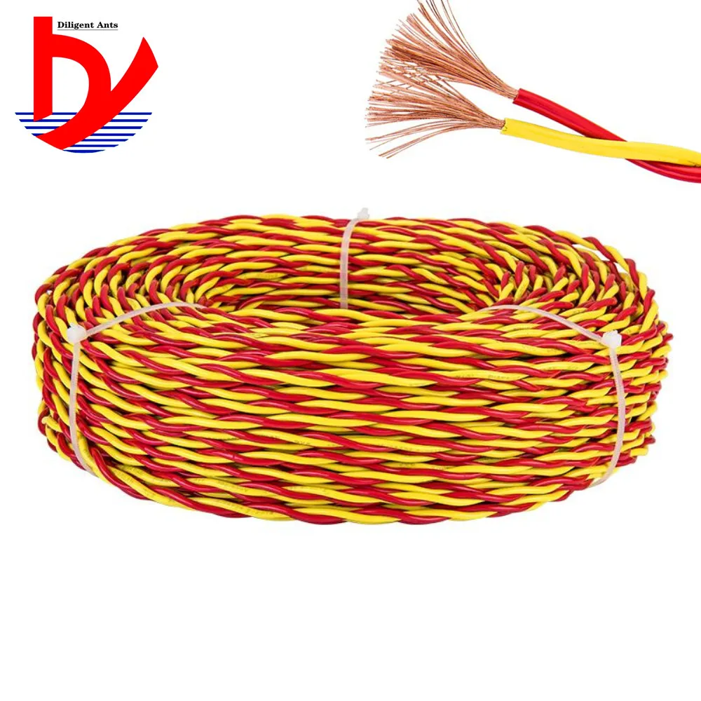 

Wire Red and yellow twisted pair 2 core 0.3mm 0.5mm 0.75mm 1.0mm 1.5mm for light line
