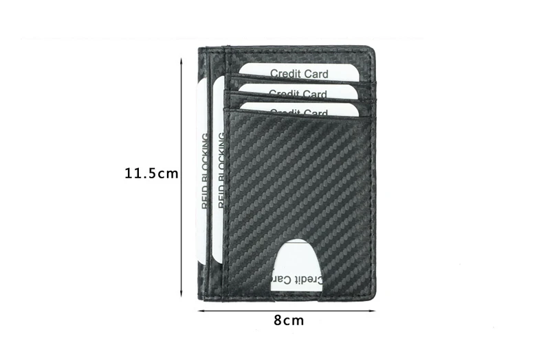 BONAMIE черный карбоновый тонкий держатель для кредитных карт тонкий RFID сумочки PU кожаный держатель для водительских прав для мужской карт-Холдер, кошелек