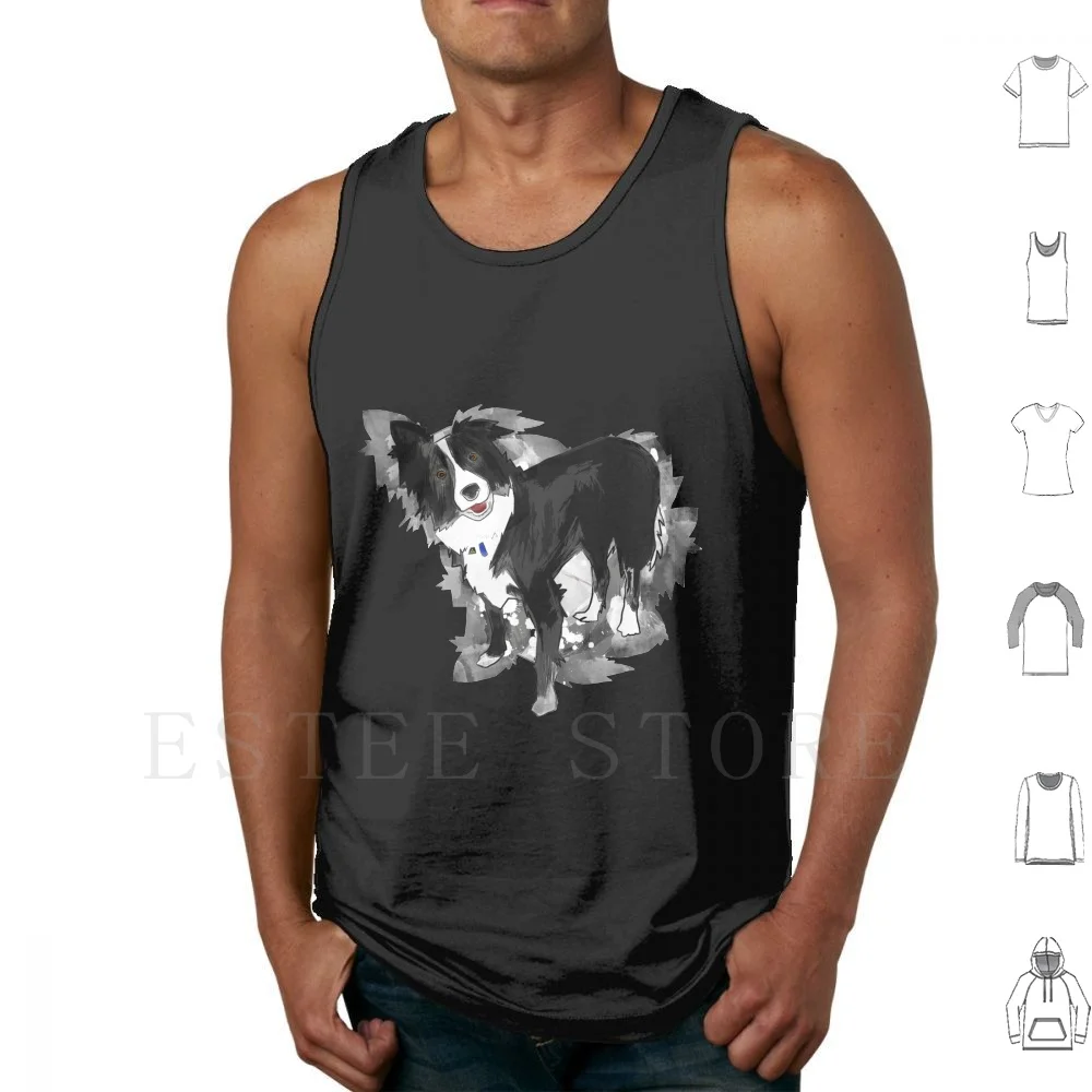 Border Collie Link Canotte Vest Border Collie Collie Dog Animal Cute Pet Border Collie World Border Collie Lovers Black