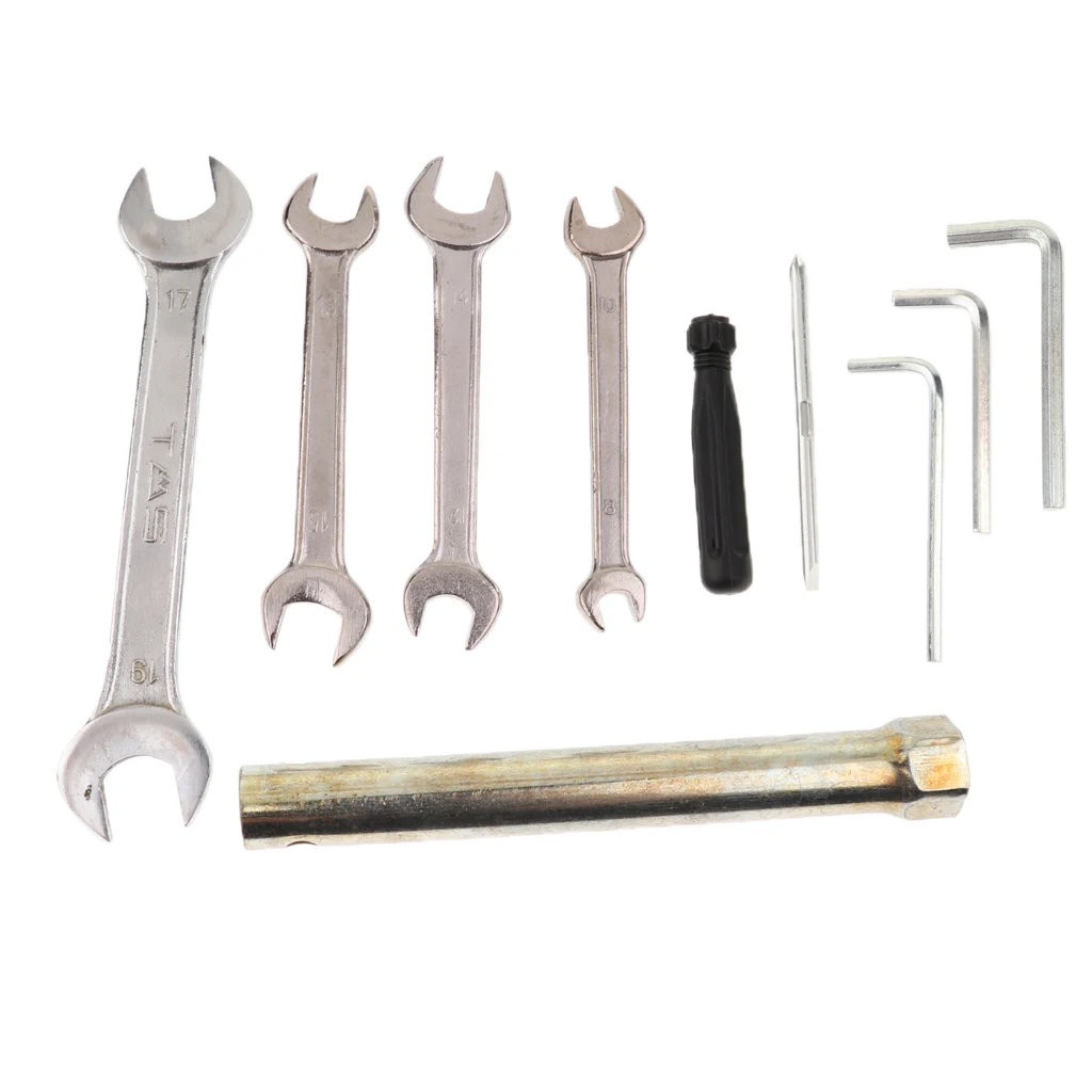 

10pcs Kart Repair Tool Kit for Motorcycle Mini Bike ATV Repairing Gear L Shape Socket Wrench Screw Driver Set