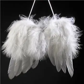 

2020 HOT Home/Party/Wedding Ornaments Xmas Decor 10Pcs White Feather Wing Lovely Chic Angel Christmas Tree Decoration Hanging