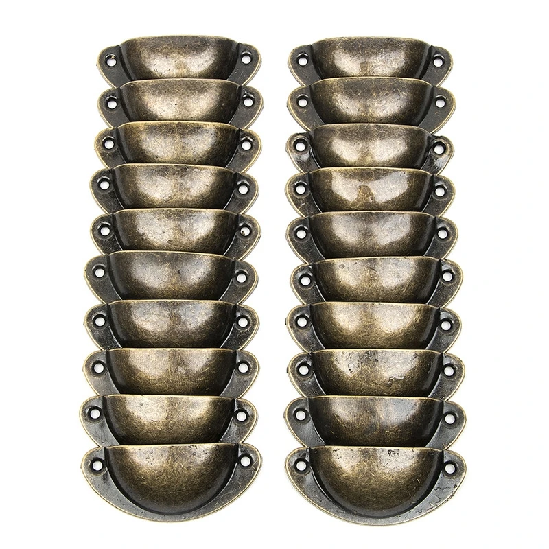 

20pcs Antique Shell Handles with 40pcs Screws, Door Knob Drawer Furniture Shell Pull Handle Furniture Accessories