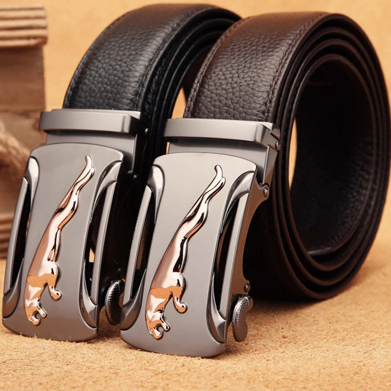 Ceinture homme Métal Marque de luxe Boucle automatique Cuir Ceintures de  haute qualité pour hommes Business Travail Casual Strap 3.5cm