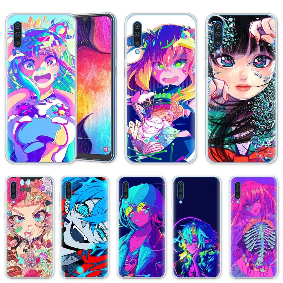 

Neon Oni Girl Case for Samsung Galaxy A50 A70 A20e A80 A60 A40 A20 A10 M40 M30 M20 M10 A6 A8 + 2018 Soft Anime Tampa Phone Cover