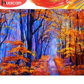 

HUACAN Pictures By Numbers Fall Scenery Acrylic Drawing Canvas Oil Painting Tree For Adults Home Decoration Gift