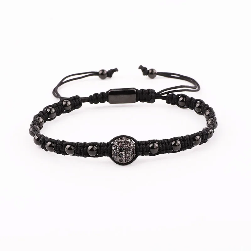 New Design High Quality 5mm Stainless Steel Beads Handmade Custom Macrame Adjustable Bracelet Jewelry For Men - Image 4