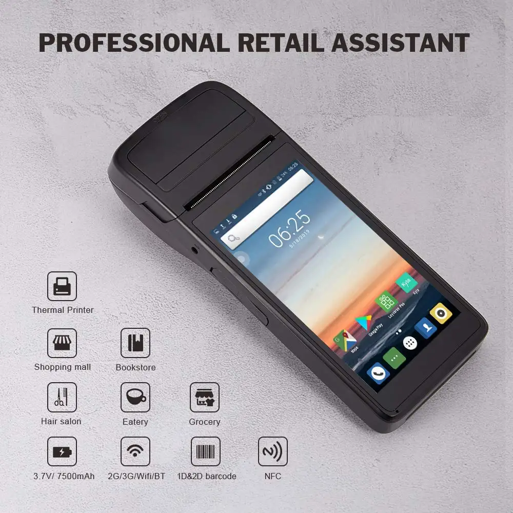 IssyzonePOS Android 6,0 PDA Themal чековый принтер ручной pos-терминал Bluetooth 4,0 Wifi 3g 1 Вт динамик камера мобильный платеж