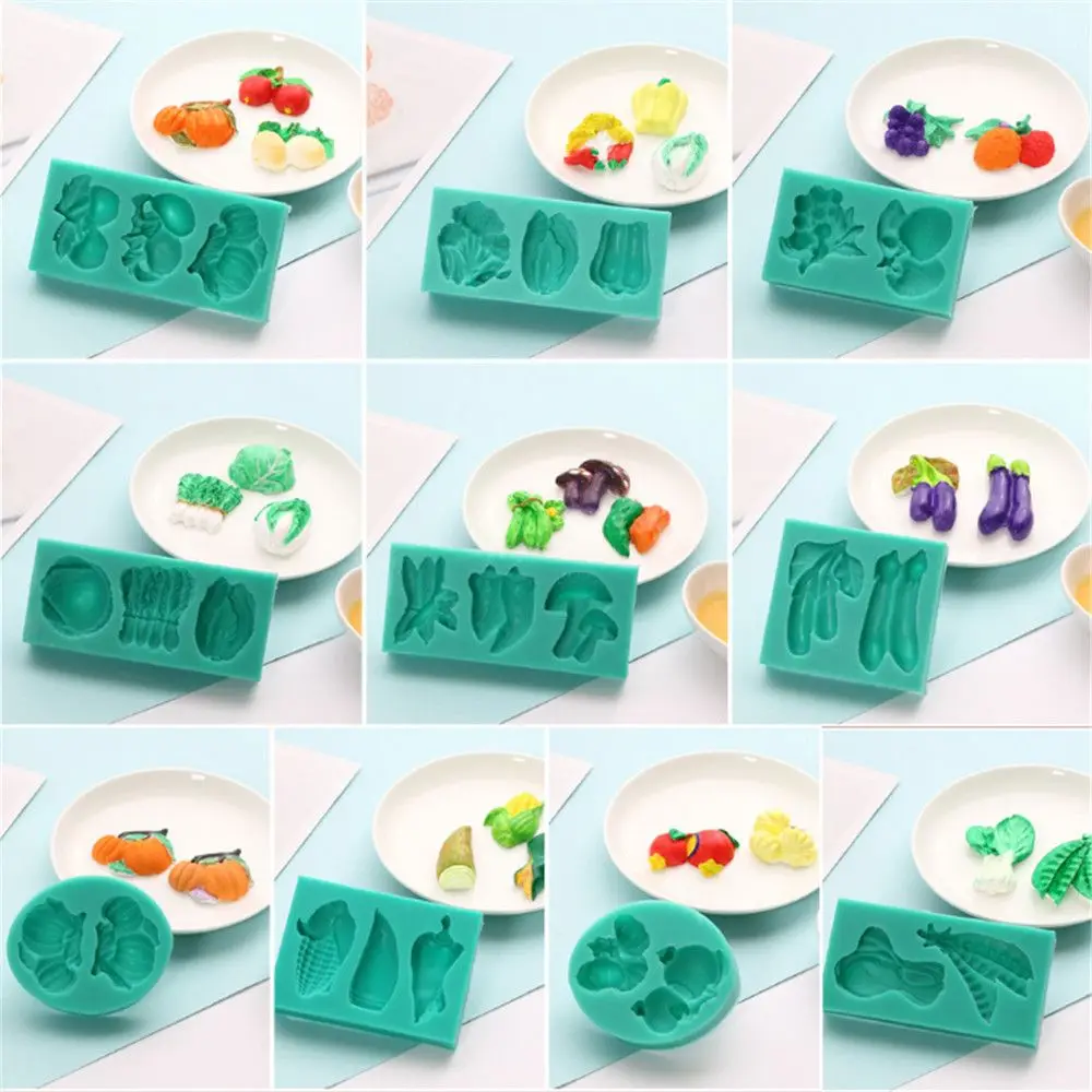 

Vegetable Fruit Radish Tomato Eggplant Cabbage Silicone Mold DIY Fondant Cake Decorating Tools Candy Chocolate Gumpaste Mould