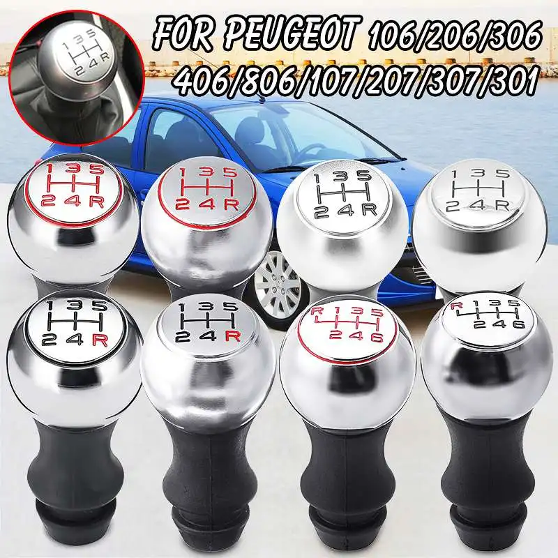5/6 Speed MT Gear Shift Knob Lever Shifter Handle Stick For Peugeot 106 206 306 406 107 207 307 407 301 308 2008 3008 C2 C3 C4 | Автомобили
