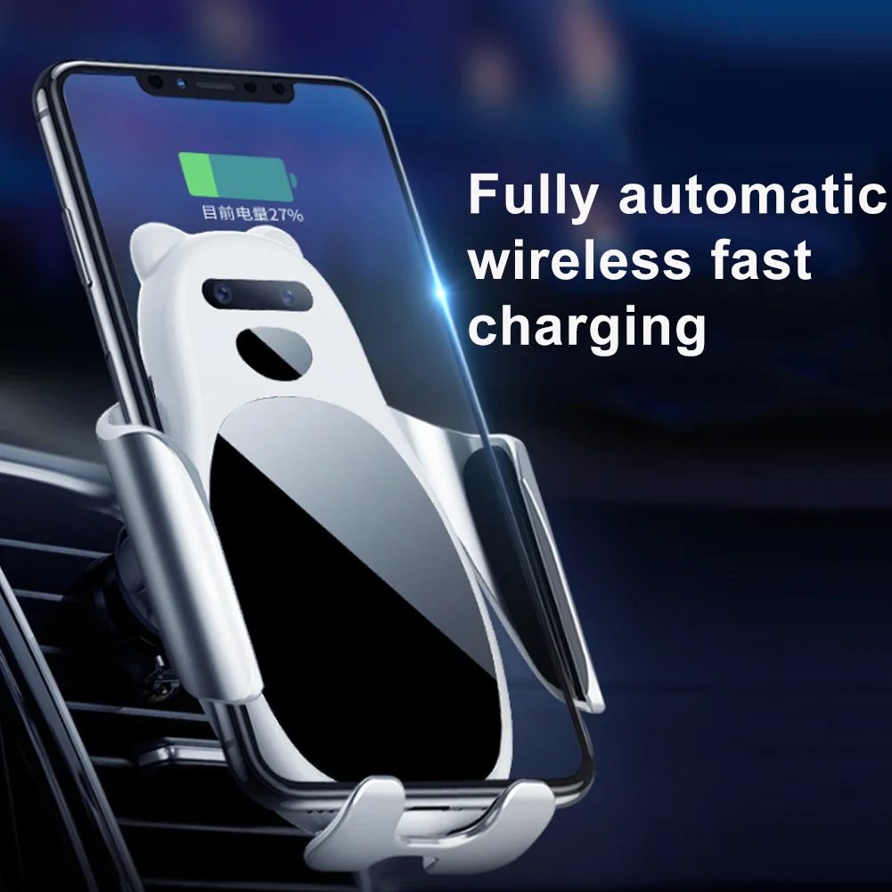 

Wireless Car Charger Mount Automatic Clamping Smart Sensor Fast Charging for iPhone Samsung ND998
