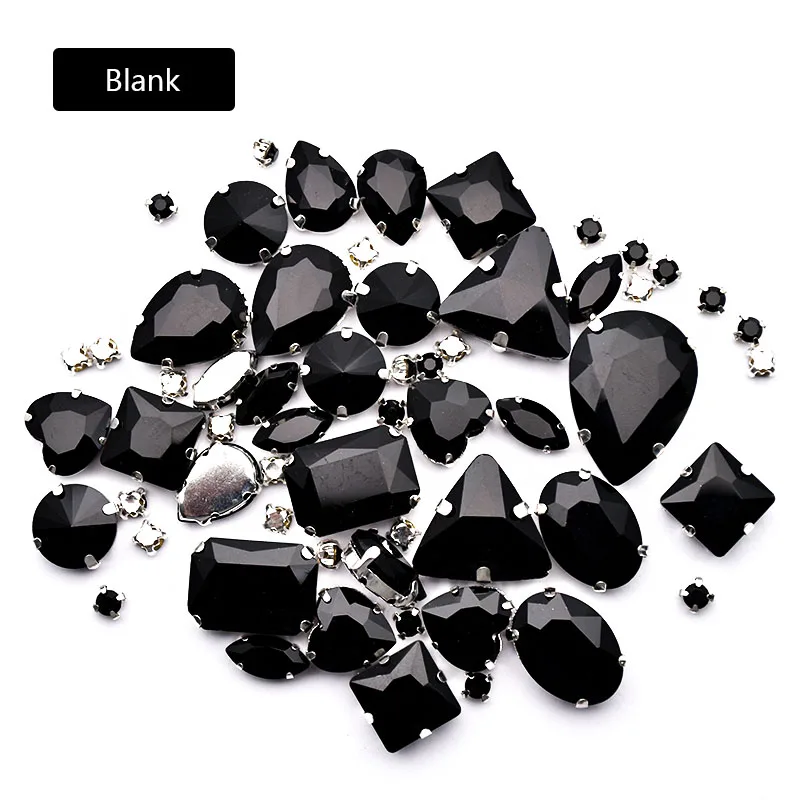 

50PCS Crystal Sew On Rhinestone 4~30mm Mix Size Claw Colorful Dress Stones Mix Shape Glass Rhinestones For Clothing DIY FZZ1005
