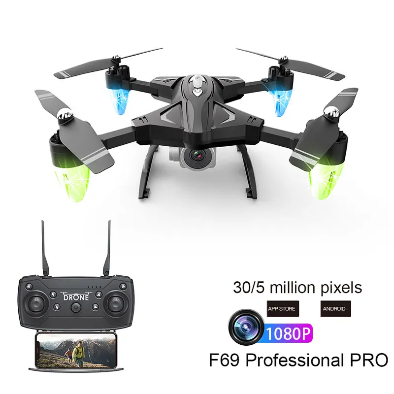 

RC Drone with 1080P HD Camera FPV WIFI Wide angle Function Selfie Dron Foldable Folding Quadcopter Cool lighting Drones