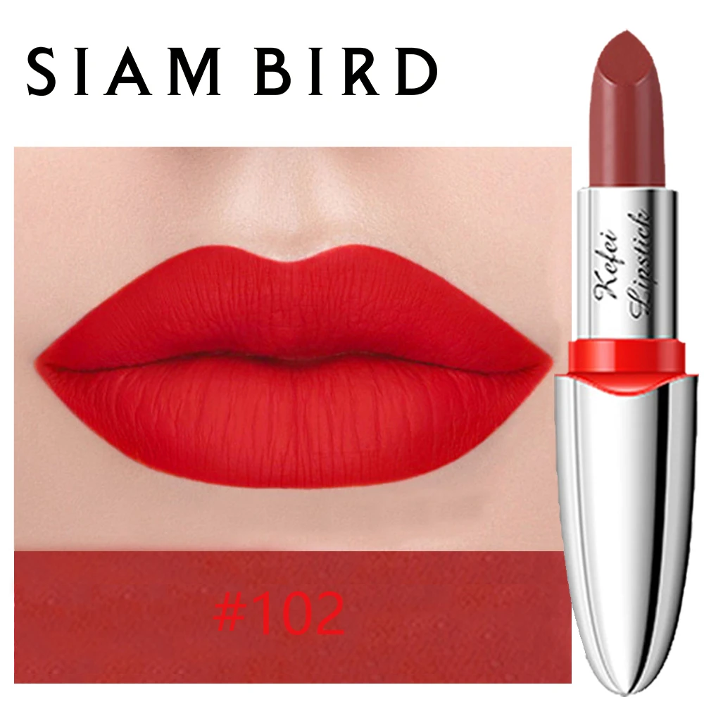 Матовая помада Siambird, стойкая для макияжа, красная Рубиновая Роза, губная помада, водостойкая, пигмент, корейская косметика, блеск для губ - Цвет: 102
