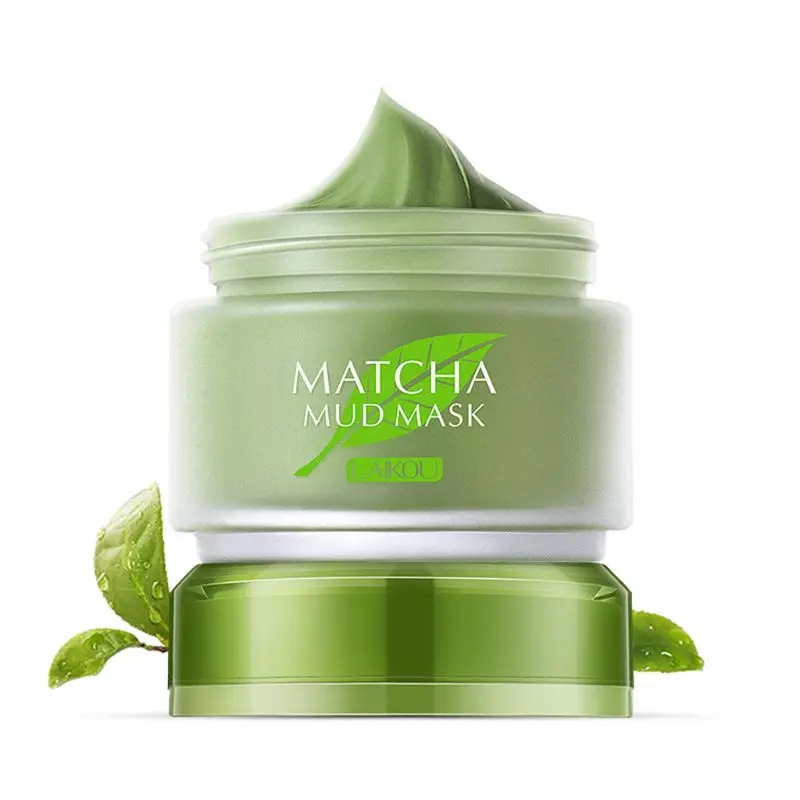 Matcha Mud for Mask Face Cream Deep Cleansing Oil-control Blackhead Moisturizer Acne Removal Pore Treatment Masks