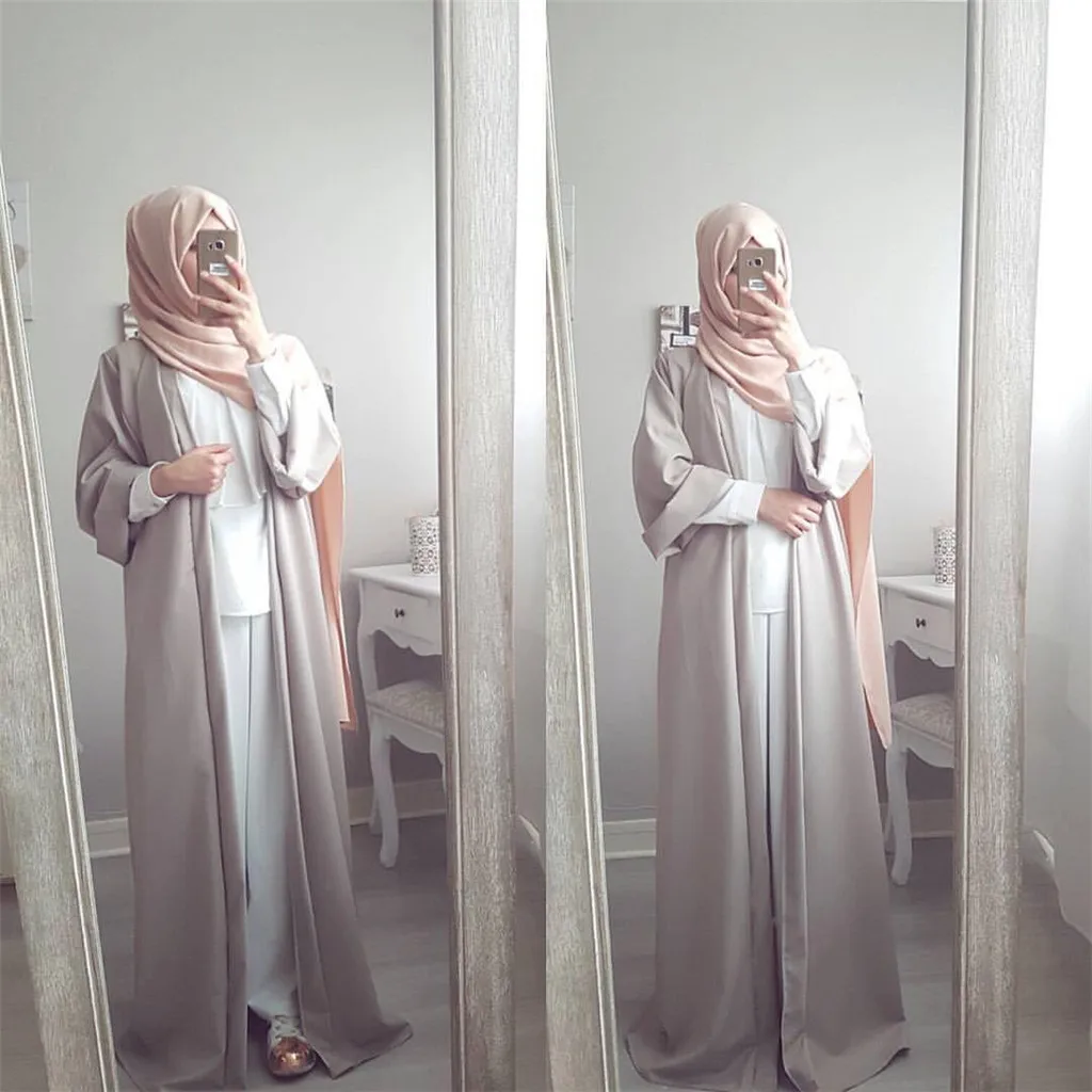 KLV Abayas женская мусульманская одежда однотонные модные бандажные платья Хиджаб Макси мусульманское длинное платье для девочки Бангладеш Дубай, Турция Халат