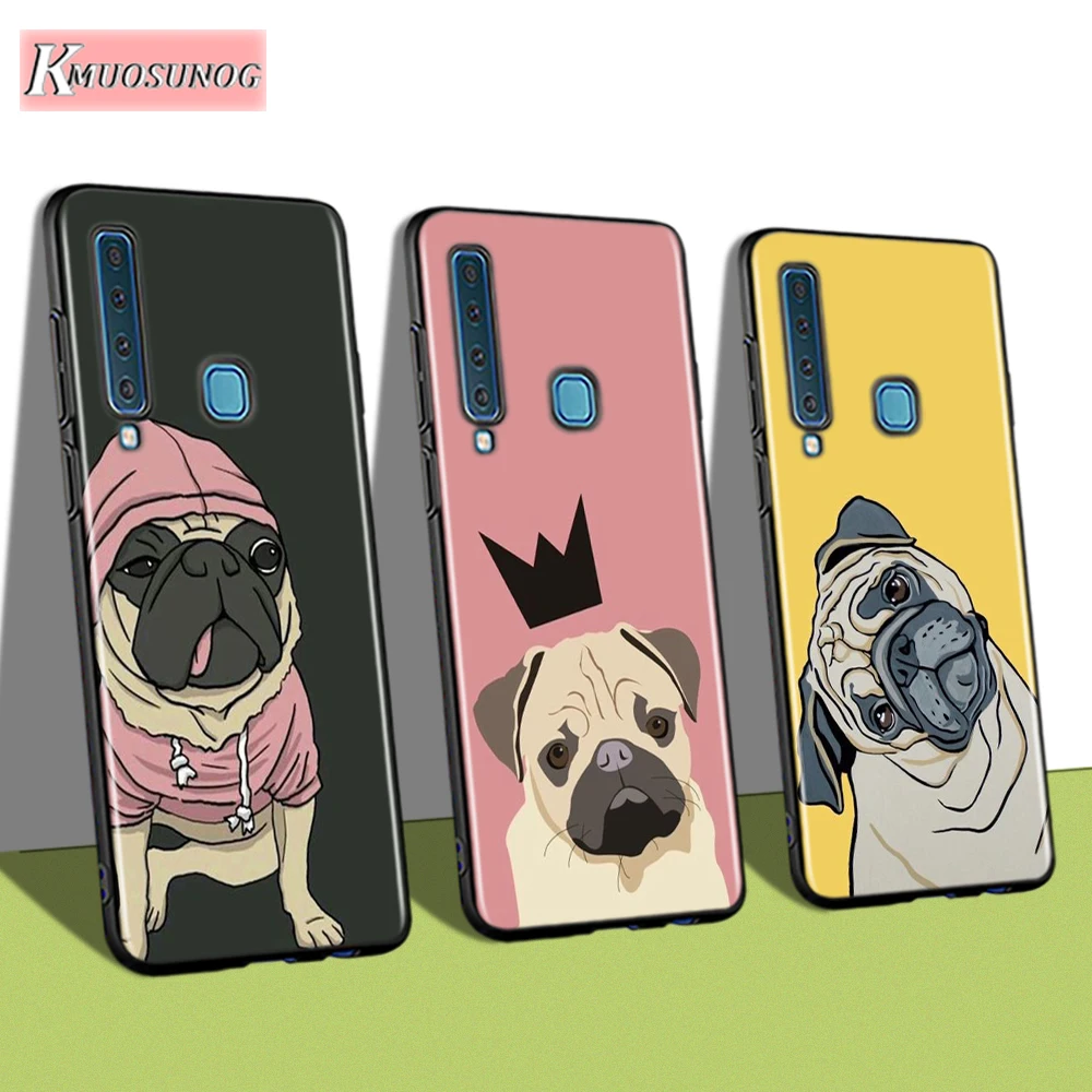 Для samsung A9 A7 2018 черный чехол с французским бульдогом для Galaxy A8 A6 Plus A5 A3 2017
