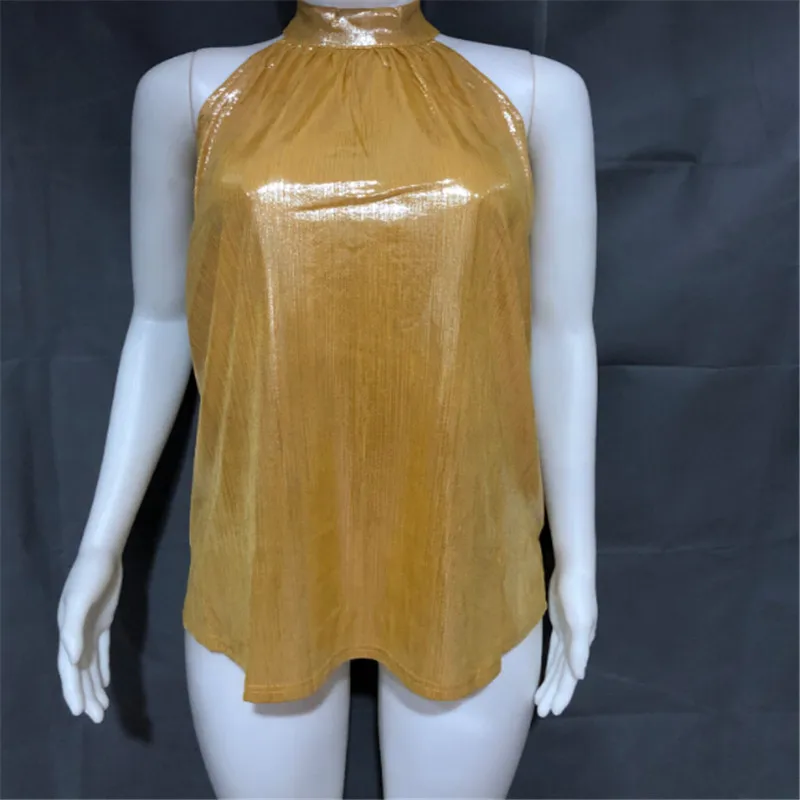 Fashion Women Ladies Solid High Neck Sleeveless Tank Top Summer Casual Loose Tops