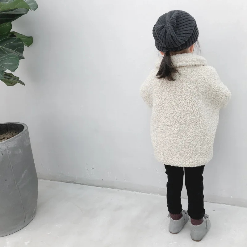 Kids Boys and Girls Plush Fleece Thickened Coat Children Winter Clothing Winter Toddler Girls Lambs Wool Warm Cotton Jacket