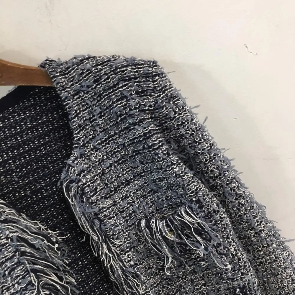 Новинка 2019FW winner, Высококачественная Женская твидовая куртка с кисточками, пальто, женская повседневная верхняя одежда, пальто ddxgz2