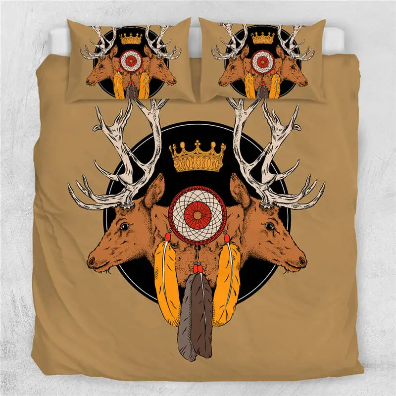 3 BeddingOutlet Лось постельное белье Nordic комплект queen Лось пододеяльник животных Олень покрывало-белый комплект постельного белья эскиз двуспальное постельное белье - Цвет: 3