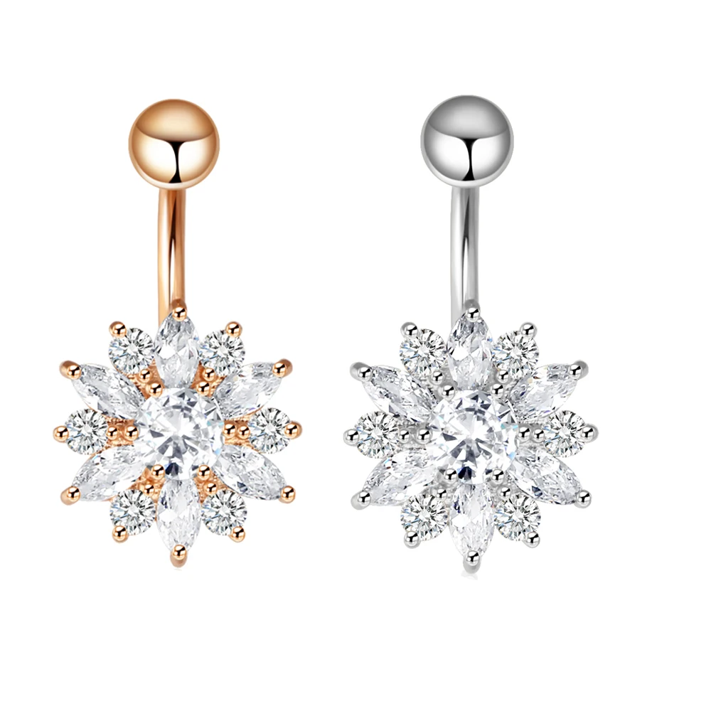 

Hot Navel Piercing Angel Zircon Crystal Belly Button Piercings Love Crystal Stone Beads Gold Piercing Body Ring Jewelry