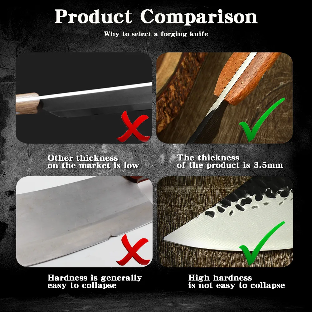 CBXG10840-4cr13不锈钢花梨木弯柄三钢钉8寸发黑锤纹特大剔骨刀(刀面弧形,刀柄带挂钩)_10