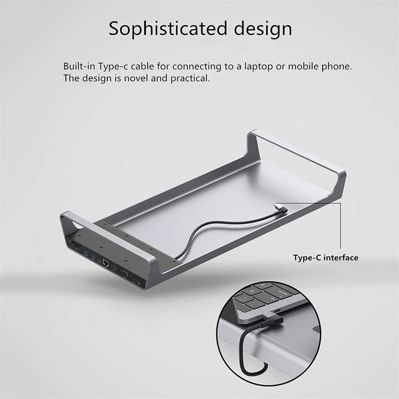 Usb type-C 3,0 Многофункциональный 11 в 1 стыковочный концентратор+ беспроводной загрузочный стол для Windows XP/7/8/10/Vista, для MacBook OS