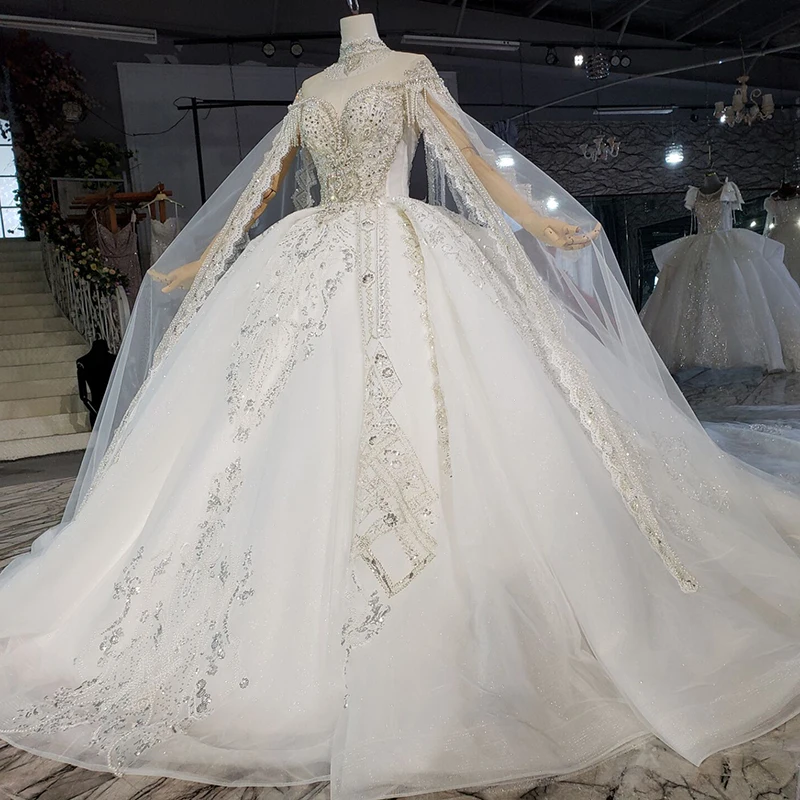HTL2299 O-Neck Luxurious Wedding Dresses Lace Beaded And Sequins Girl Wedding Dress Flower Dresses нарядные платья девочек 3