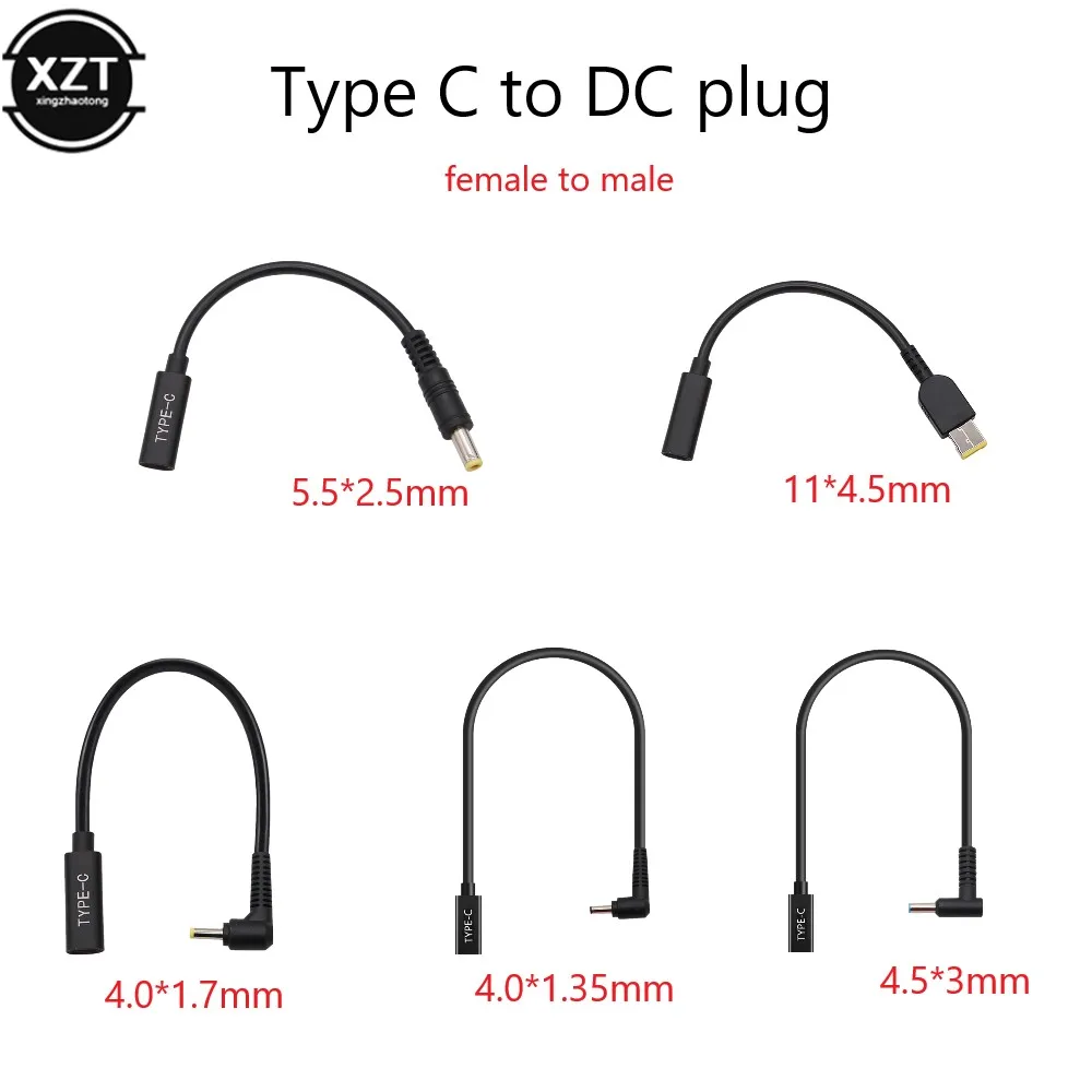 Usb 3.1 Tipo C Femmina A Quadrato 5.5*2.5 4.0 1.35 1.7 4.5 3.0Mm Jack Dc Pin Plug Per Asus Dell Hp Pc Cavo Adattatore Di Alimentazione Per Laptop