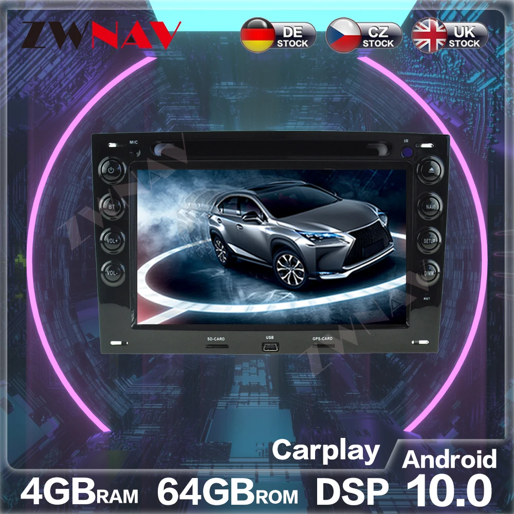 PX6 4 + 64G Android 10 0 автомобильный стерео dvd плеер GPS ГЛОНАСС навигация для RENAULT MEGANE 2003 2010