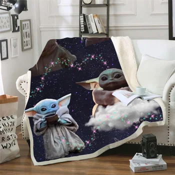 

Star Wars Baby Yoda 3d Printed Fleece Blanket for Beds Thick Quilt Fashion Bedspread Sherpa Throw Blanket Adults Kids 06
