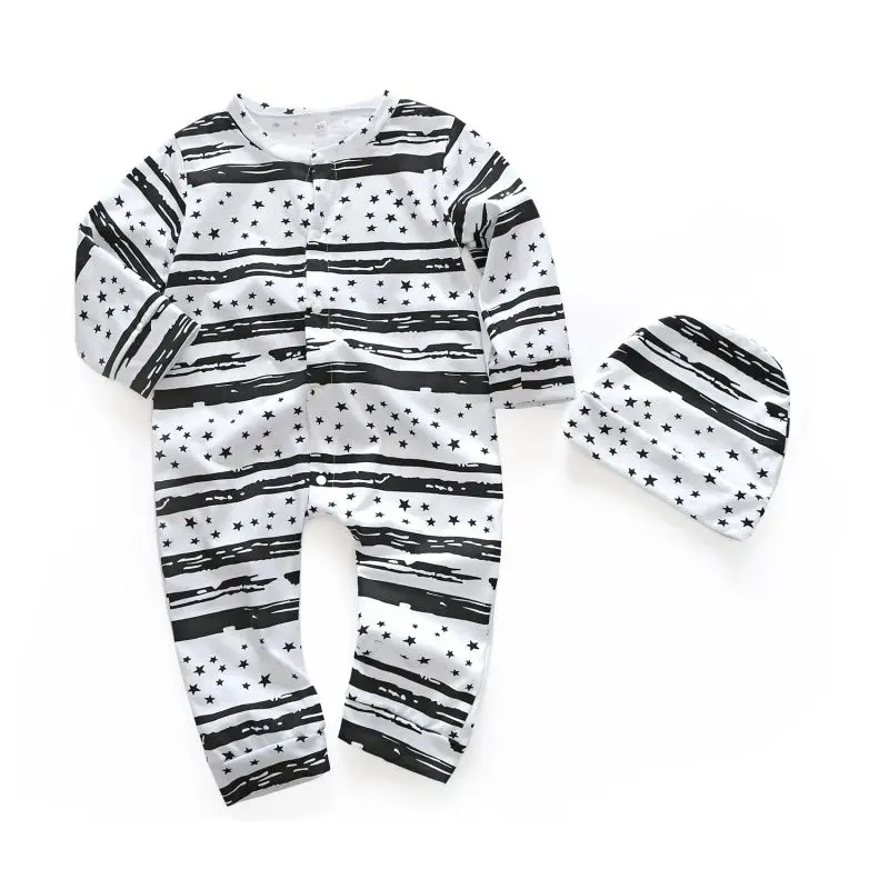 

Unisex Baby Set Two Piece Beauty Boys Girls Romper Hat Long Sleeve Cute Cartoon Print Spring Autumn For Baby Romper