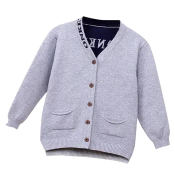 

Solid Baby Cotton Sweater Cardigan V-Neck Kids Boys Girls Outfit Coat Soft Knitting Toddlers Jacket Cartoon Clothes with Buckle