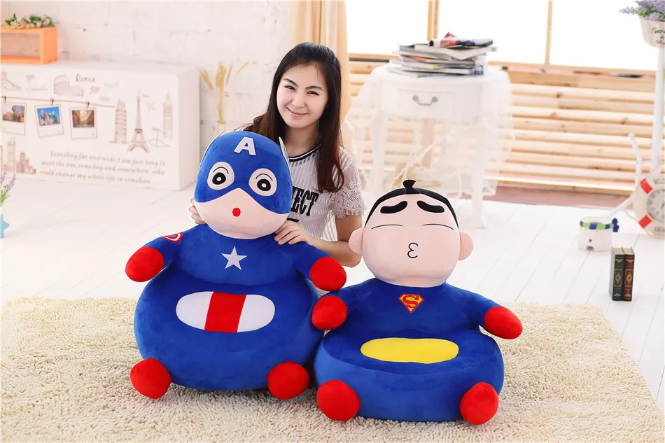 Супер Герой Мультфильм Crayon Beanbag сиденье Супермен летучая мышь капитан Человек-паук детский подарок