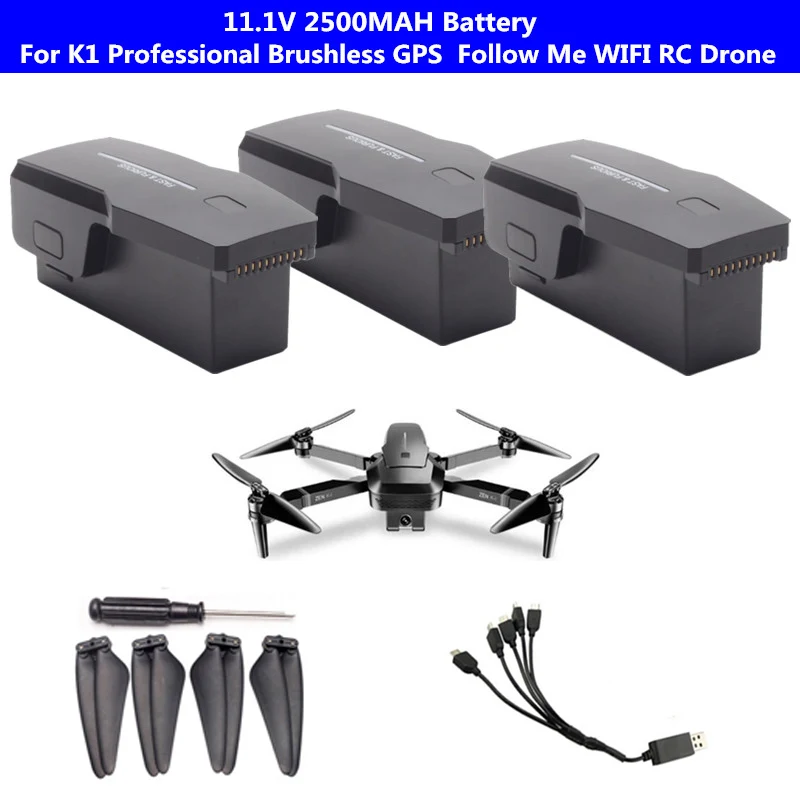 

11.1V 2500mAh Lipo Battery for Visuo ZEN K1 4K Wide-Angle HD Dual Camera 5G Wifi FPV GPS RC Drone Quadcopter Battery Spare Parts