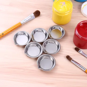 

12Pcs Stainless Steel Small Round Paint Tray Model Color Painting Palette Gundam Model Hobby Coloring Weathering Tools