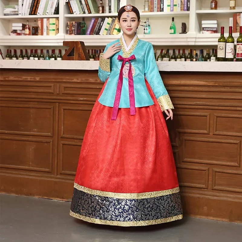 Корейский ханбок одежда для косплея традиционное женское платье костюм для танцев с длинным рукавом бальное платье сценические наряды - Цвет: style 3