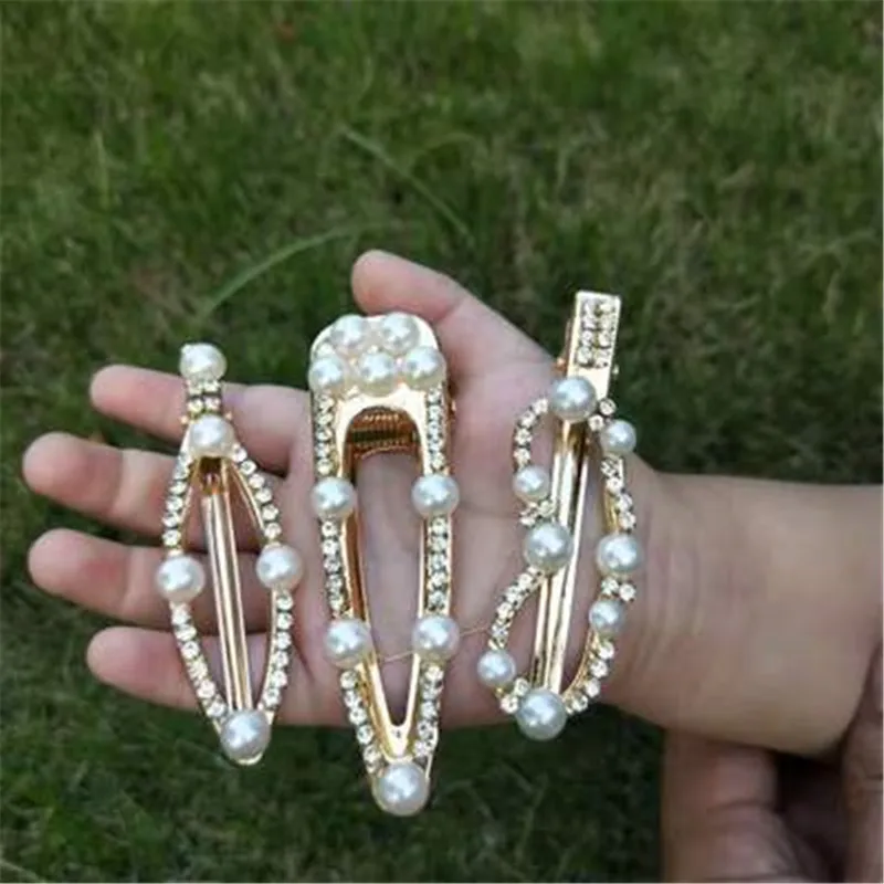 

2Pcs/SetPearl Hairpin Rhinestone Hair Clip Korean Version Of The New Girl With Diamond Hair Accessories