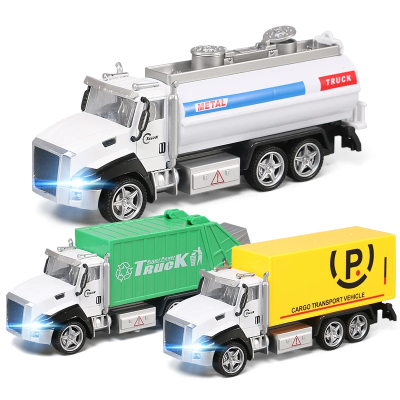 

1:42 Scale City Sprayer Truck Delivery Vans Cars Model Diecasts Vehicles Toys With Sound & Light Hot Pull Back Wheels Toy Gifts