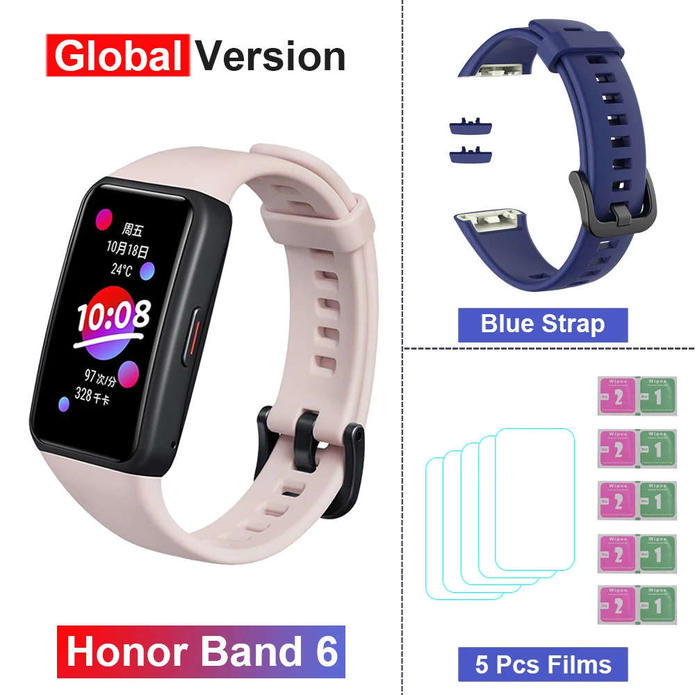 Original Honor Band 6 1.47” AMOLED Screen Smart Band Heart Rate/Blood Oxygen Monitor Smartwatches 5ATM Waterproof Smart Bracelet 