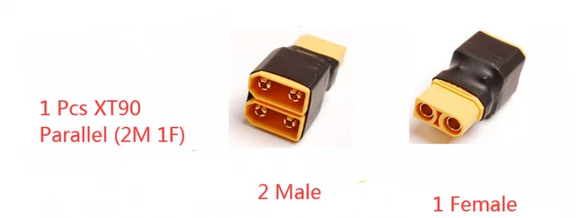 Yvxotrxnk XT90 Câble de connexion parallèle, répartiteur Y mâle/femelle double extension pour batterie LiPo RC