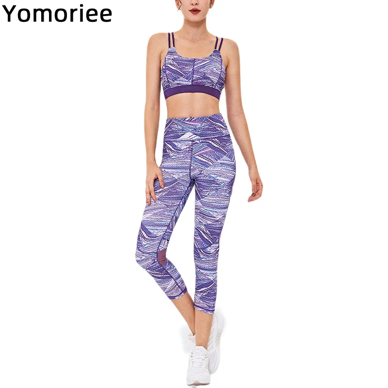 

Women Yoga Set Camouflage Gym Sport Workout Running Training Two-piece Set Bra & Pants Suit Sportswear Tracksuit Sexy