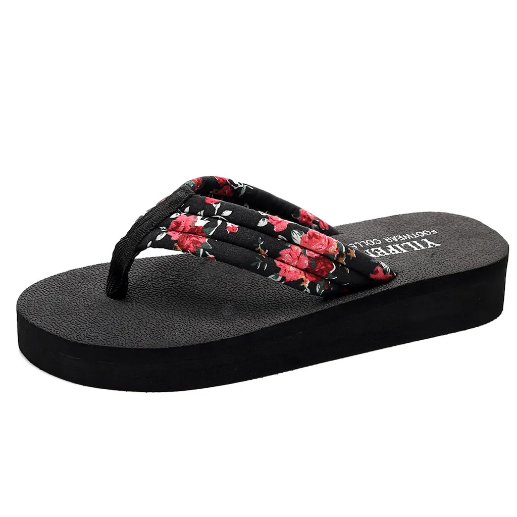 JAYCOSIN Summer Flip Flops Women Slippers Floral Bling Beach 2020 New Fahsion Bohemian Ethnic Style Flat Shoes Female | Обувь