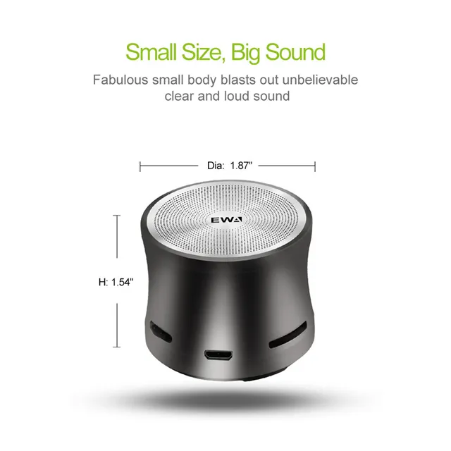 EWA A109 Mini Wireless Bluetooth 5.0 Speaker Big Sound Bass For Phone/Laptop/Pad Support Micro SD Card Portable Loud Speakers 5