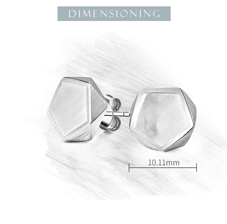 Muduh Collection Real 925 Sterling Silver Creative North European Style Geometric Angles Design Fine Jewelry Stud Earrings for Women